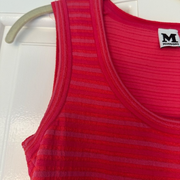 Pink/Red Missoni Striped Knit Mini Dress - Picture 6 of 9